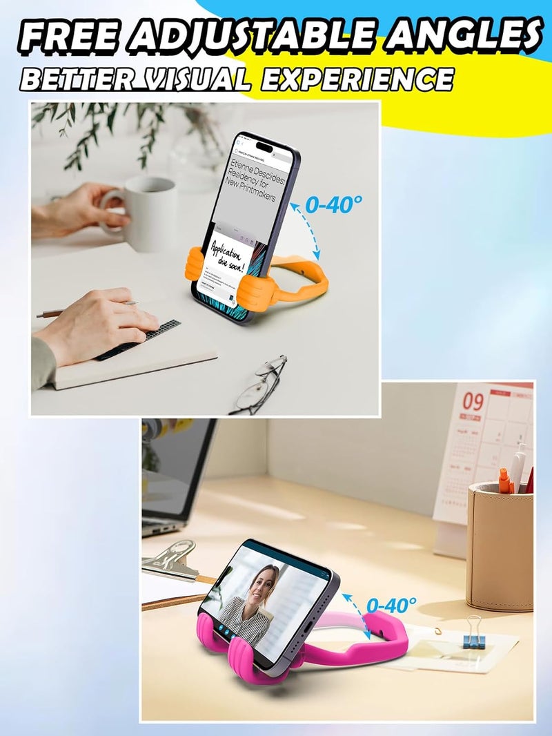 CALDEVER Stocking Stuffers for Teens Girls Boys Adults Cell Phone Stand: UPGRADE Adjustable Thumbs Up Lazy Phone Holder for Desk Cool Gadgets Fun Birthday Gift Ideas for Kids Teenager Women Gifts for Christmas - Image 4